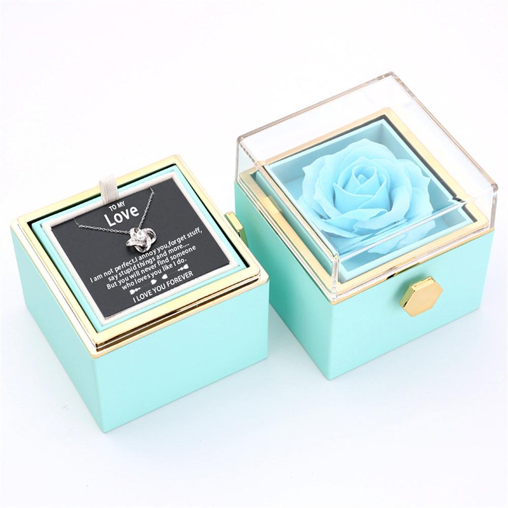 VORTEXX Rotating Forever Rose Jewelry Box & Necklace