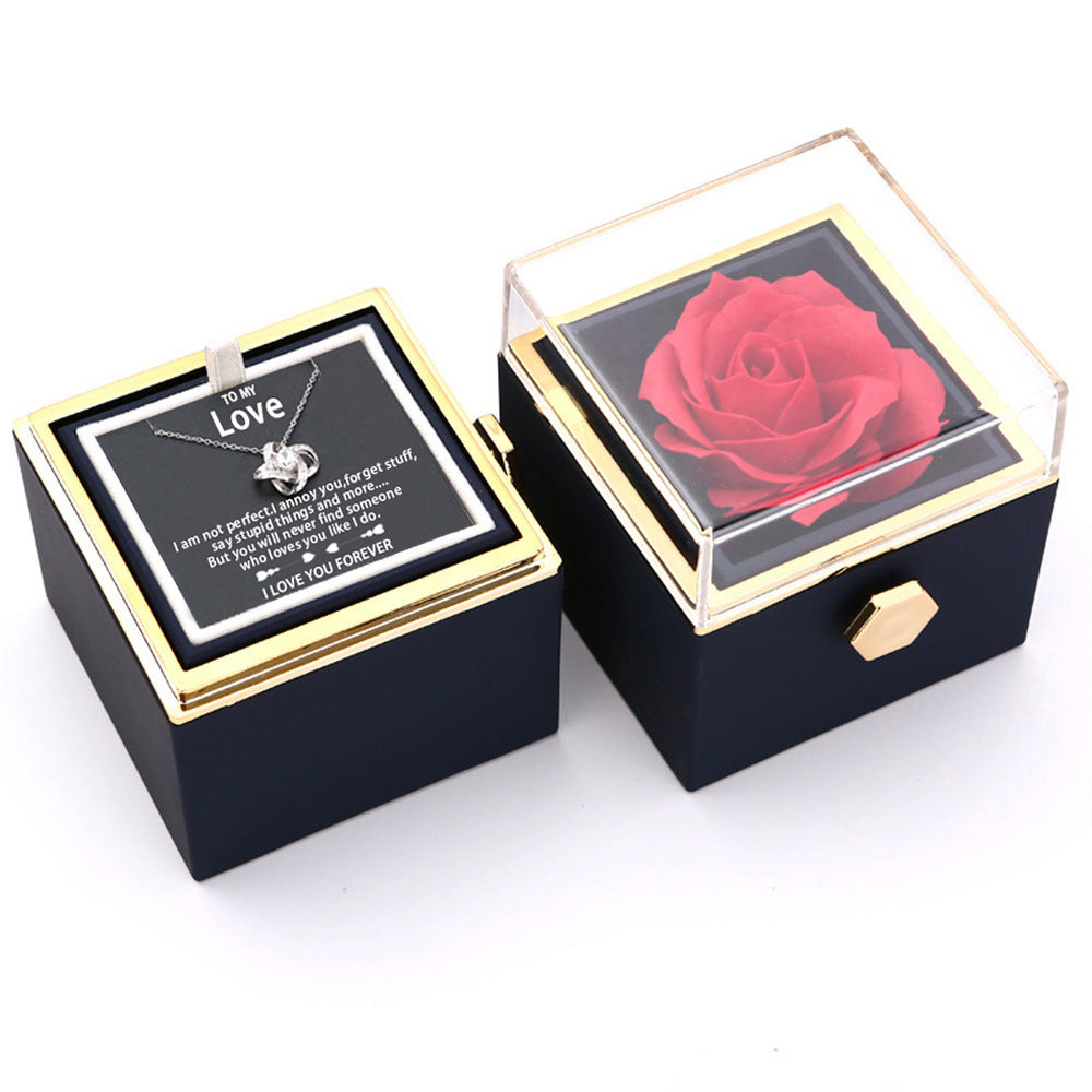 VORTEXX Rotating Forever Rose Jewelry Box & Necklace