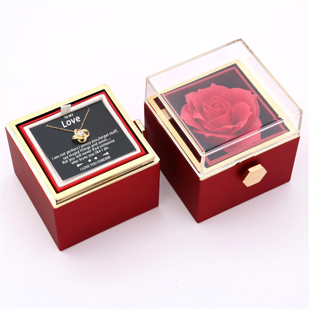 VORTEXX Rotating Forever Rose Jewelry Box & Necklace