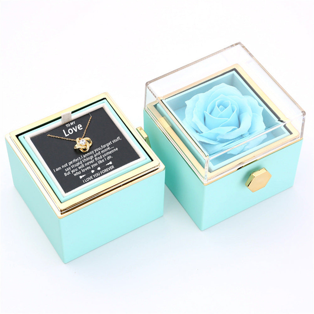 VORTEXX Rotating Forever Rose Jewelry Box & Necklace