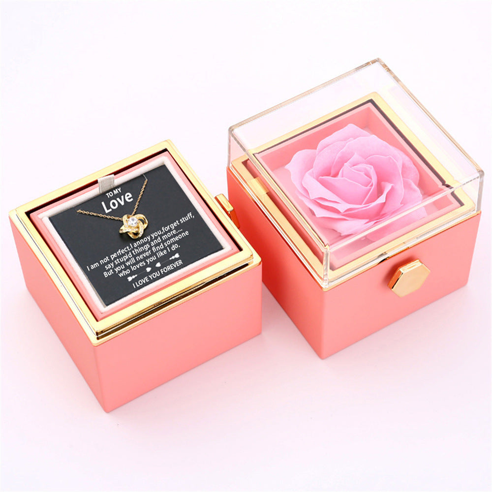 VORTEXX Rotating Forever Rose Jewelry Box & Necklace