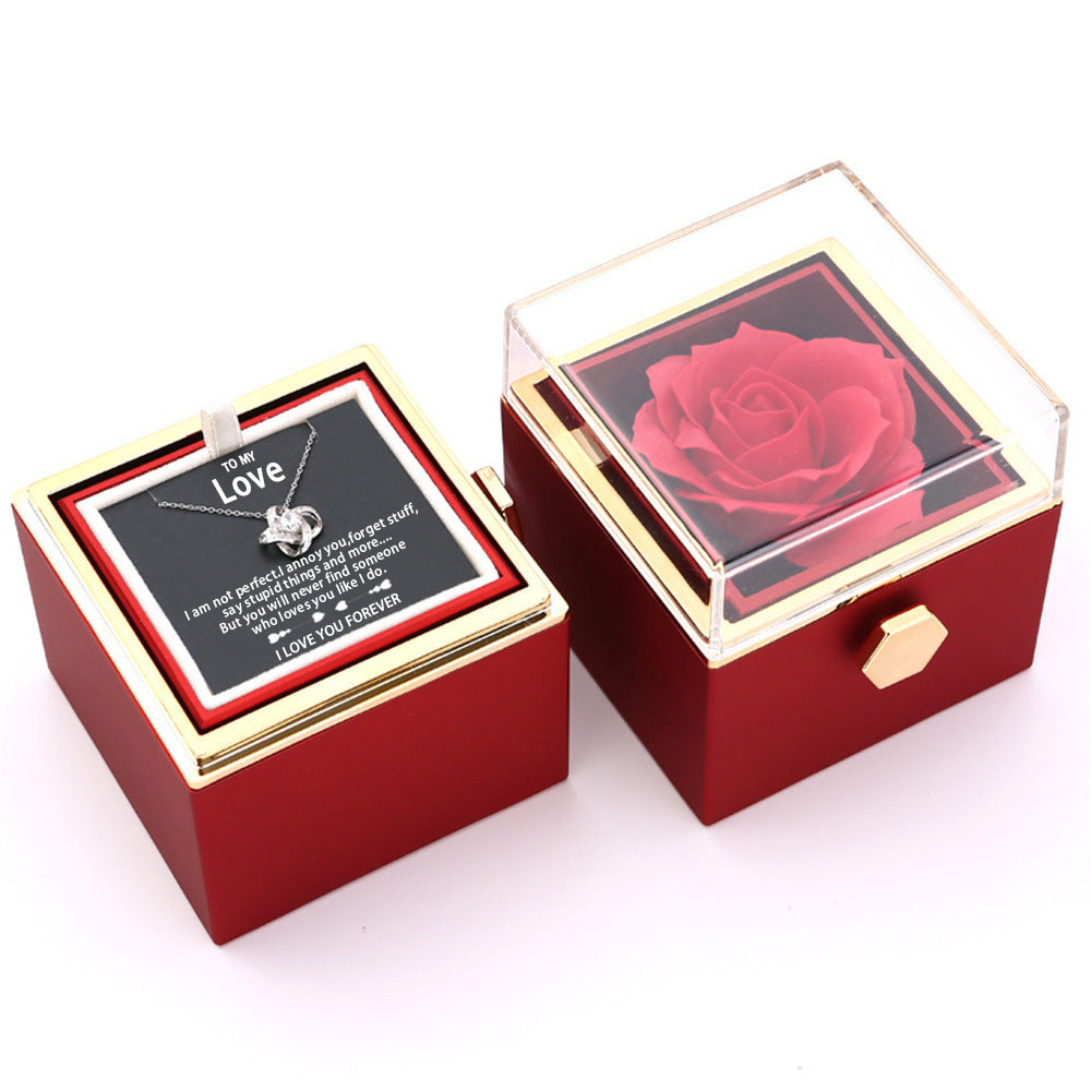 VORTEXX Rotating Forever Rose Jewelry Box & Necklace