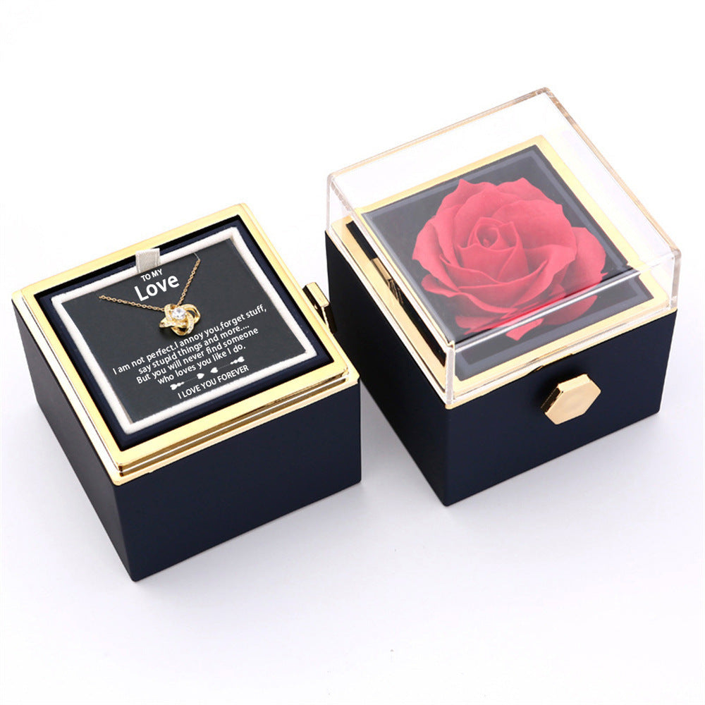 VORTEXX Rotating Forever Rose Jewelry Box & Necklace